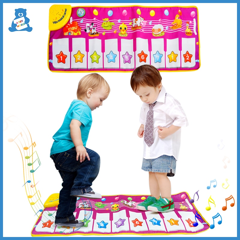 100x40cm Musical Mat with Animal Voice Baby Piano Playing Carpet Music Floor Mat Instrument Toys Educational Toys for Kids Gift