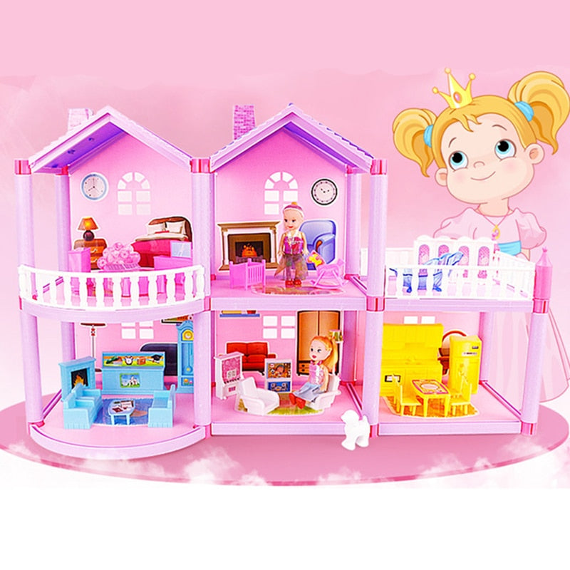 Children Handmade Dollhouse Castle DIY House Toys Miniature Doll house Birthday Gifts Toys Doll Villa Girl DIY Toys