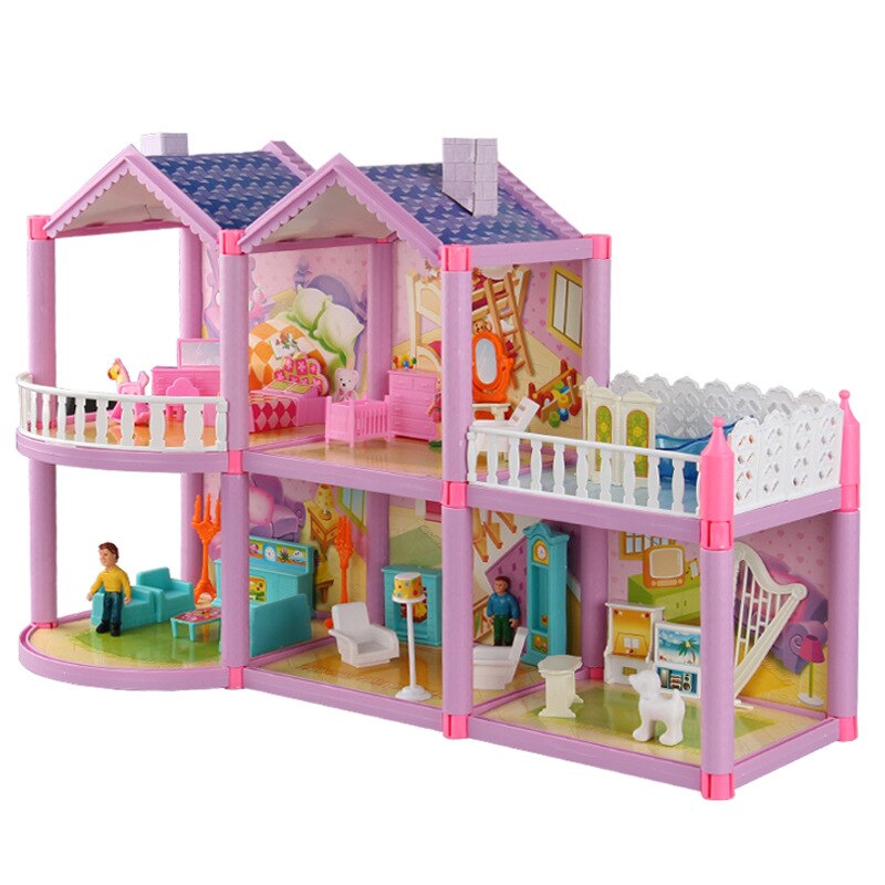 Children Handmade Dollhouse Castle DIY House Toys Miniature Doll house Birthday Gifts Toys Doll Villa Girl DIY Toys