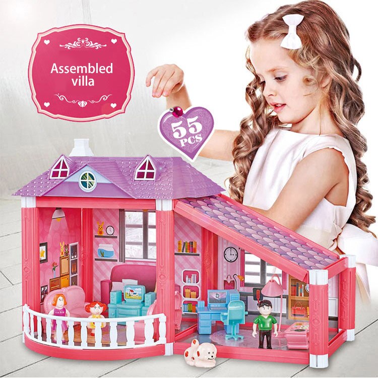 Children Handmade Dollhouse Castle DIY House Toys Miniature Doll house Birthday Gifts Toys Doll Villa Girl DIY Toys