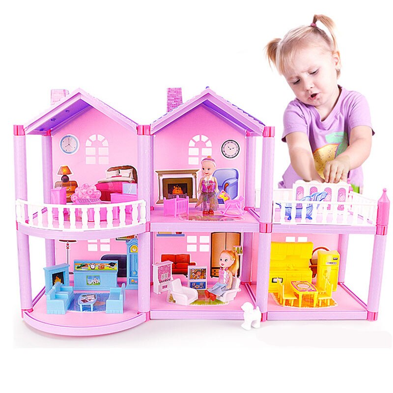 Children Handmade Dollhouse Castle DIY House Toys Miniature Doll house Birthday Gifts Toys Doll Villa Girl DIY Toys