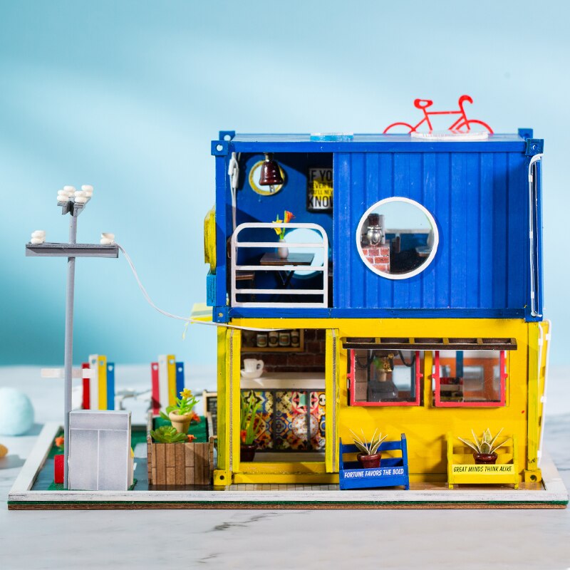 Container Miniaturas Doll House Children Handmade Miniaturas Dollhouse Furniture Toys Children DIY 3D Assemble House Toys Gifts