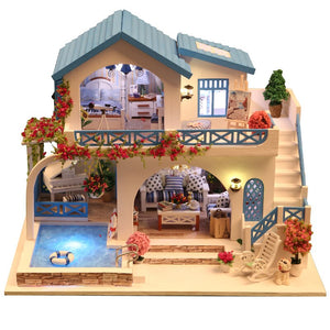 DIY Cute Doll House Furniture 3D Wooden Miniatures Dollhouse Toys Kids Handmade Assemble Toys For Children Girls Birthday Gifts