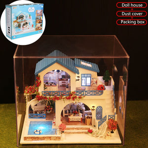 DIY Cute Doll House Furniture 3D Wooden Miniatures Dollhouse Toys Kids Handmade Assemble Toys For Children Girls Birthday Gifts