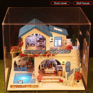 DIY Cute Doll House Furniture 3D Wooden Miniatures Dollhouse Toys Kids Handmade Assemble Toys For Children Girls Birthday Gifts