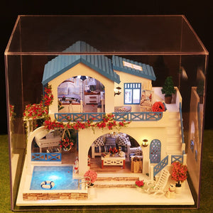 DIY Cute Doll House Furniture 3D Wooden Miniatures Dollhouse Toys Kids Handmade Assemble Toys For Children Girls Birthday Gifts