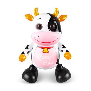 Electric Walking Cow Music Light Dance Animal Doll Cattle Children Toys Kids Birthday Gift