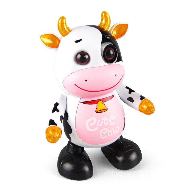 Electric Walking Cow Music Light Dance Animal Doll Cattle Children Toys Kids Birthday Gift