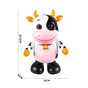 Electric Walking Cow Music Light Dance Animal Doll Cattle Children Toys Kids Birthday Gift