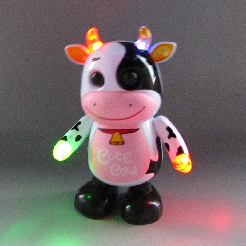 Electric Walking Cow Music Light Dance Animal Doll Cattle Children Toys Kids Birthday Gift