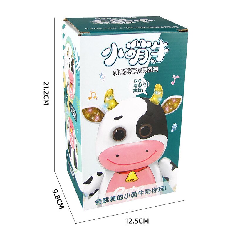 Electric Walking Cow Music Light Dance Animal Doll Cattle Children Toys Kids Birthday Gift