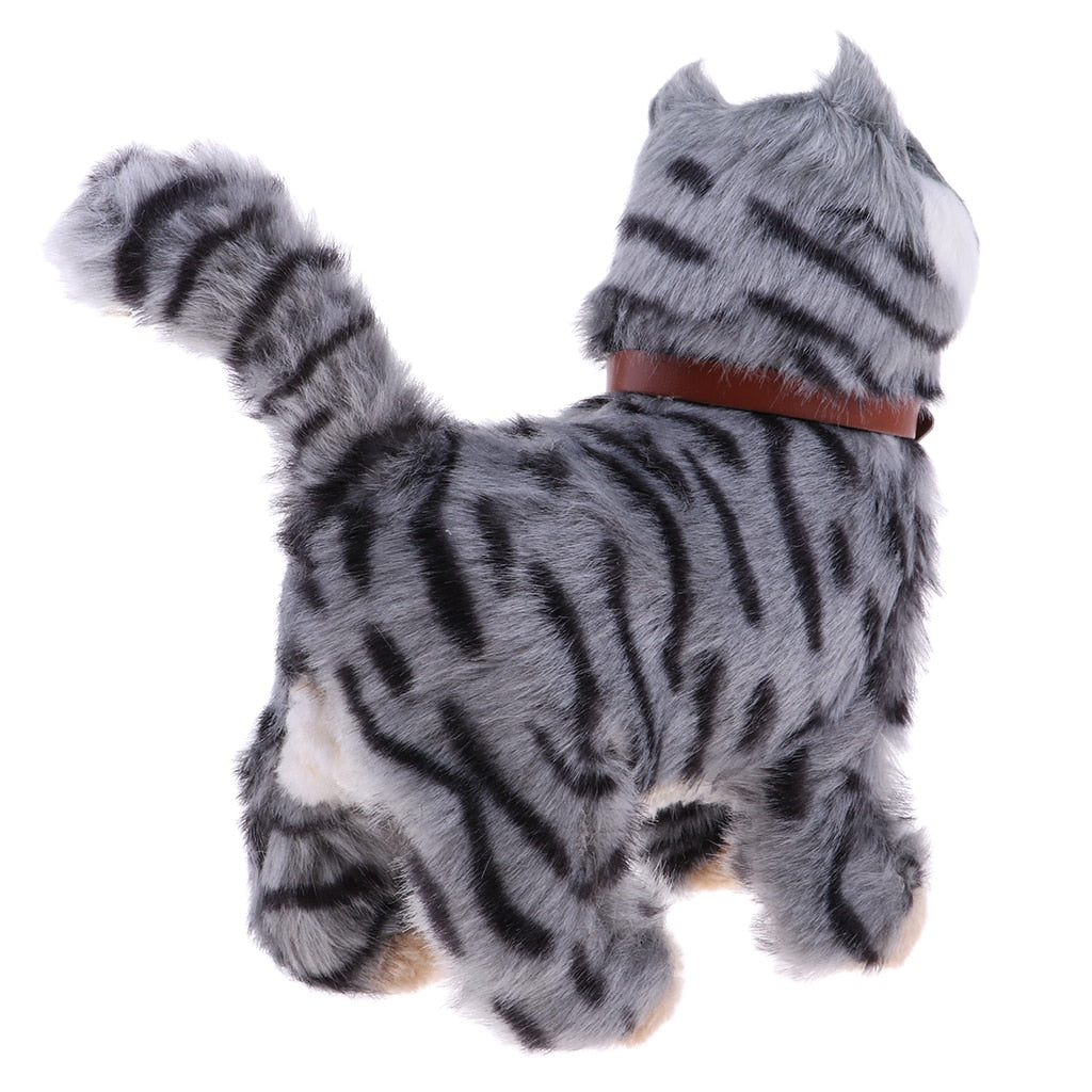 Electronic Plush Cat Toys Stuffed Toys Walking Cat Meow Toys Kids Children Animal Toy Birthday Gift Home Office Decoration