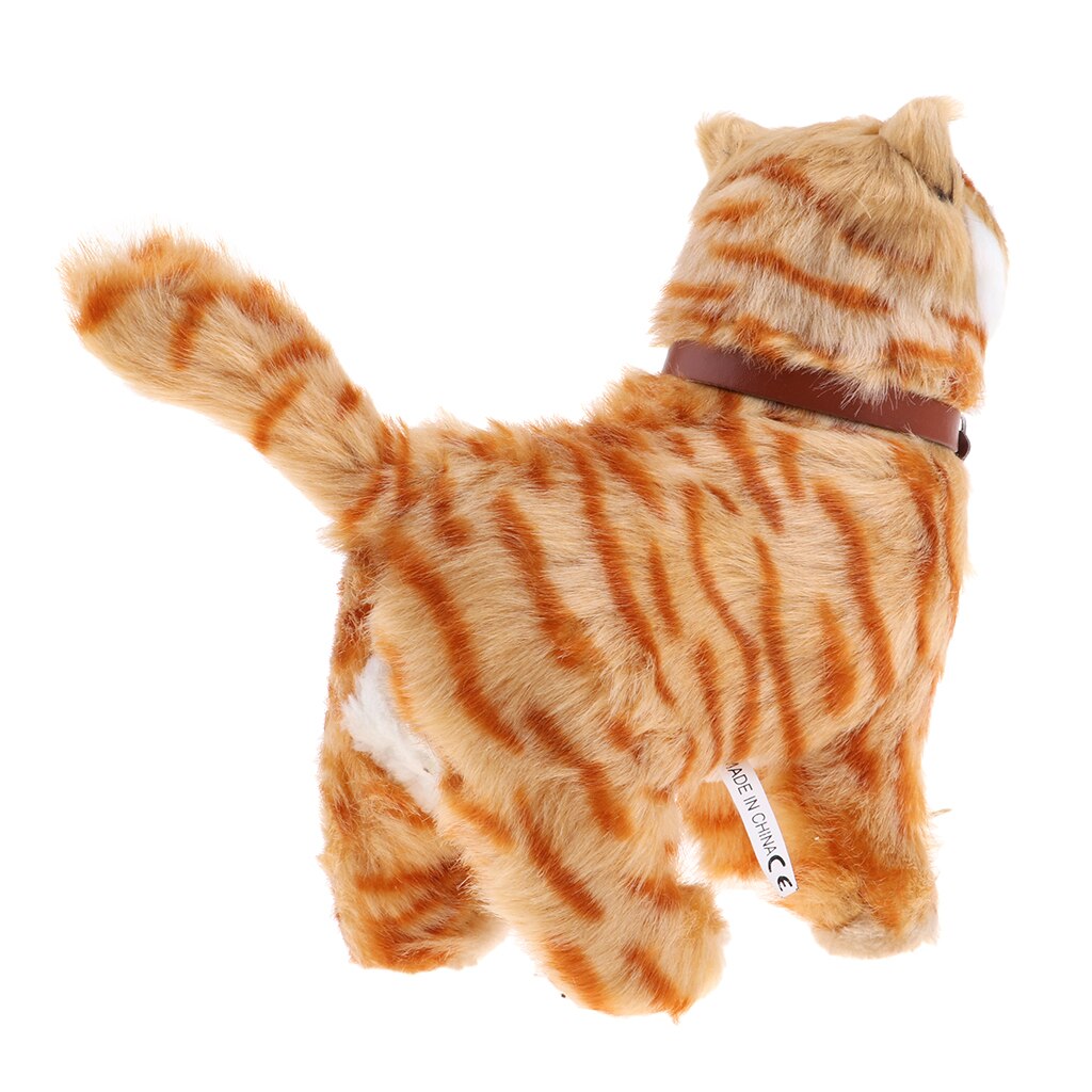 Electronic Plush Cat Toys Stuffed Toys Walking Cat Meow Toys Kids Children Animal Toy Birthday Gift Home Office Decoration