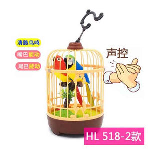 Family pet bird toys talking birds pet birds pet bird cage electric voice control children's toys gift