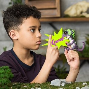 Fingertip Dinosaur Electronic Pet Interactive Toy Domesticated Raptor Bruce Finger Dinosaur Kids Xmas Gift Toys for Children