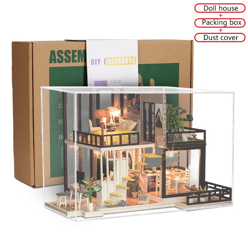 Forest Miniatures Doll House Children DIY Furniture Miniaturas Dollhouse Toys Handmade 3D Loft Dollhouses For Children Gifts