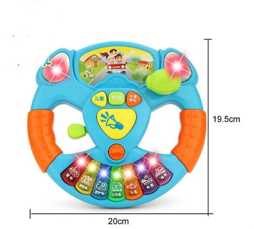 Promotion Toy Musical Instruments for Kids Baby Steering Wheel Musical Handbell Developing Educational Toys for Children Gift