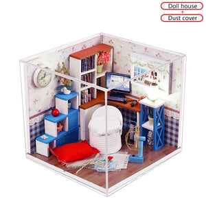 Warm Time Doll House Handmade 3D Miniatures Dollhouse Furniture Kit Toys Children DIY Wooden Leisure Room House Box For Children