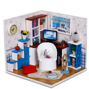 Warm Time Doll House Handmade 3D Miniatures Dollhouse Furniture Kit Toys Children DIY Wooden Leisure Room House Box For Children